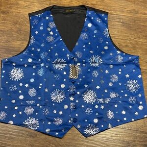 Blue Snowflake formal lightweight Vest